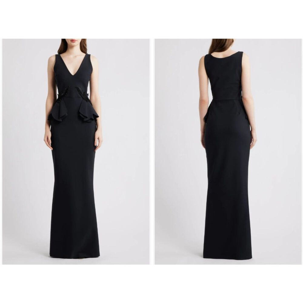 Chiara Boni La Petite Robe Black Nawa Sleeveless Mermaid Gown Size 46 EU/ 10 US